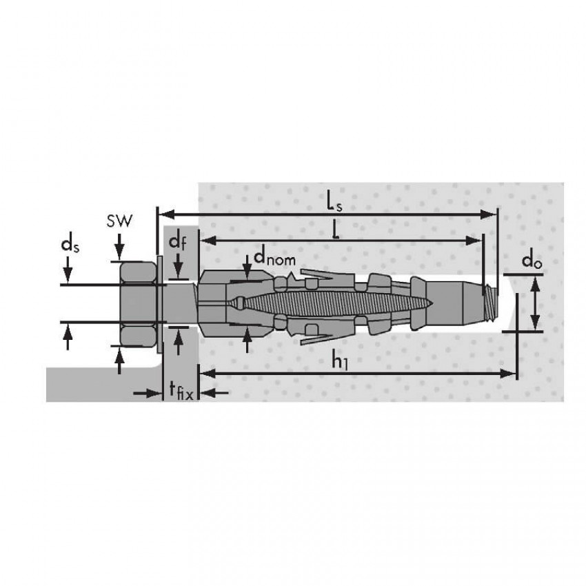 Дюбель нейлоновий MU 12x70 Mungo 1011270-1011270