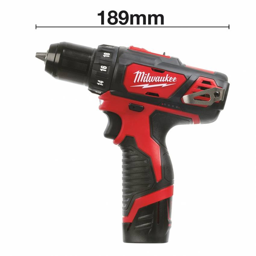 Дриль-шуруповерт акумуляторний MILWAUKEE, M12 BDD-202C, 30Нм ( зар.пристр, 2 акум.Х 2Ач, кейс) (акція)-4933441915