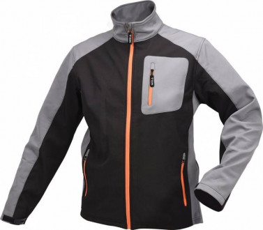 Куртка робоча SOFTSHELL YATO розмір XL, чорно-сірий, 3 кишені, 96% поліестер та 4% спандекс-[articul]