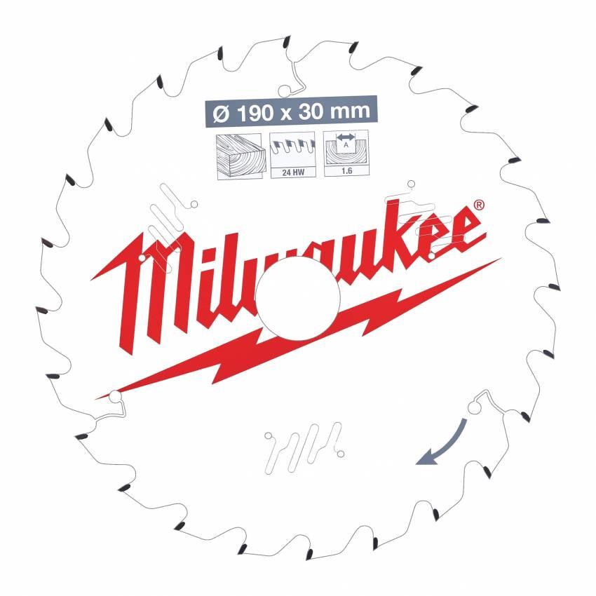 Диск пильний Alu PFTE MILWAUKEE, Ø165х20х2, 2мм, 52 зуб.-4932471296