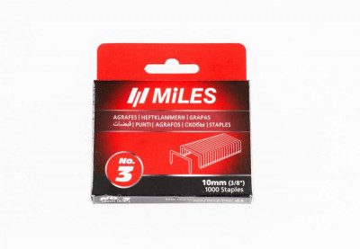 Скоби Miles No.3-10MM, 1000 шт, ширина - 11,40 мм, товщина - 0,75 мм, аналог: Rapid 53-[articul]