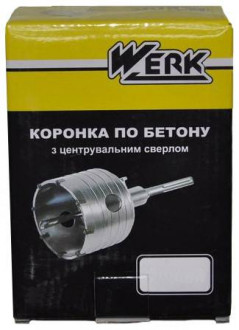 Коронка 120мм SDS-plus із центрувальним свердлом 07х110мм Werk (WE104120)