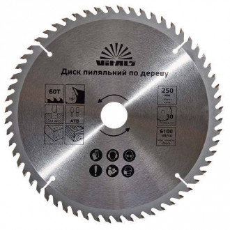 Диск пильний Vitals по дереву 250x30/25.4, ATB 60-[articul]