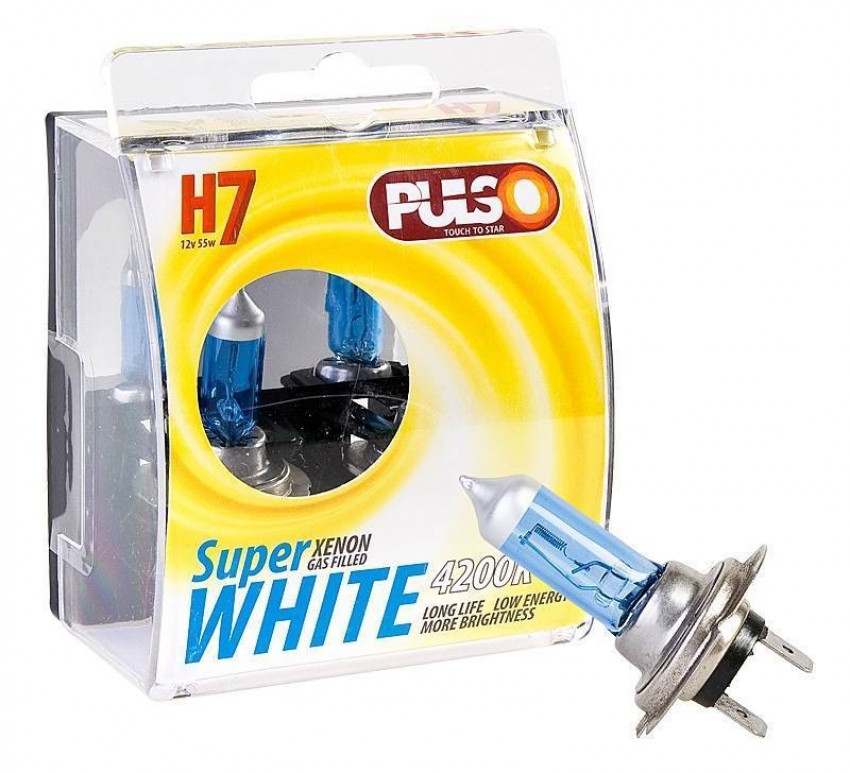 Лампи PULSO/галогенні H7/PX26D 12v55w super white-LP-72551 (5/50) p/b