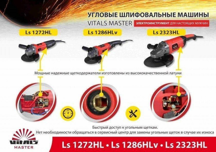 Кутова шліфувальна машина УШМ Vitals Master Ls1286HLv-43105