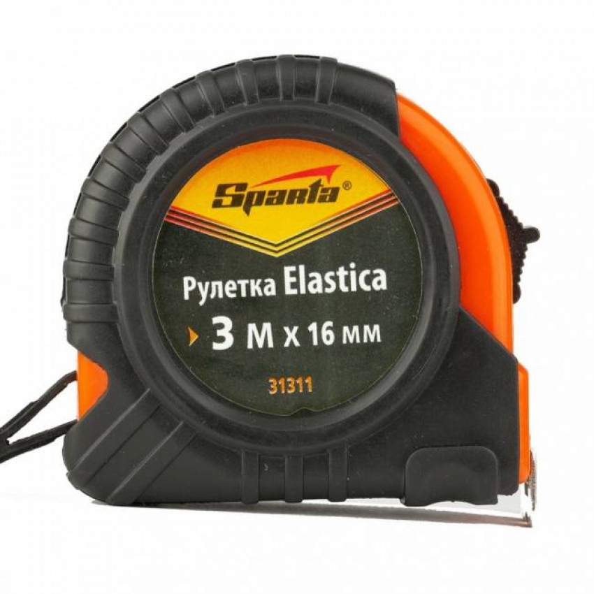 Рулетка Elastica 3 м х 16 мм, прогумований корпус, SPARTA-31311