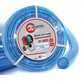 Шланг для води тришаровий, синій, 3/4&quot;, 30 м, армований, PVC INTERTOOL GE-4075-[articul]