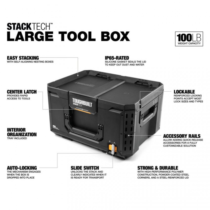 Скринька для інструментів TOUGHBUILT StackTech Large Tool Box TB-B1-B-50-TB-B1-B-50