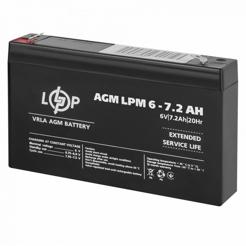 Акумулятор AGM LPM 6V - 7.2 Ah-