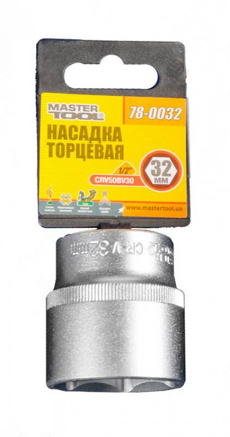 Насадка торцева 6-гранна MASTERTOOL 1/2" 32 мм CRV 78-0032-78-0032