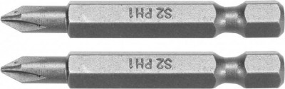 Викрутка насадка YATO: &quot;Phillips&quot; PH1 x 50 мм, HEX 1/4&quot;, AISI S2, 2 шт.-[articul]