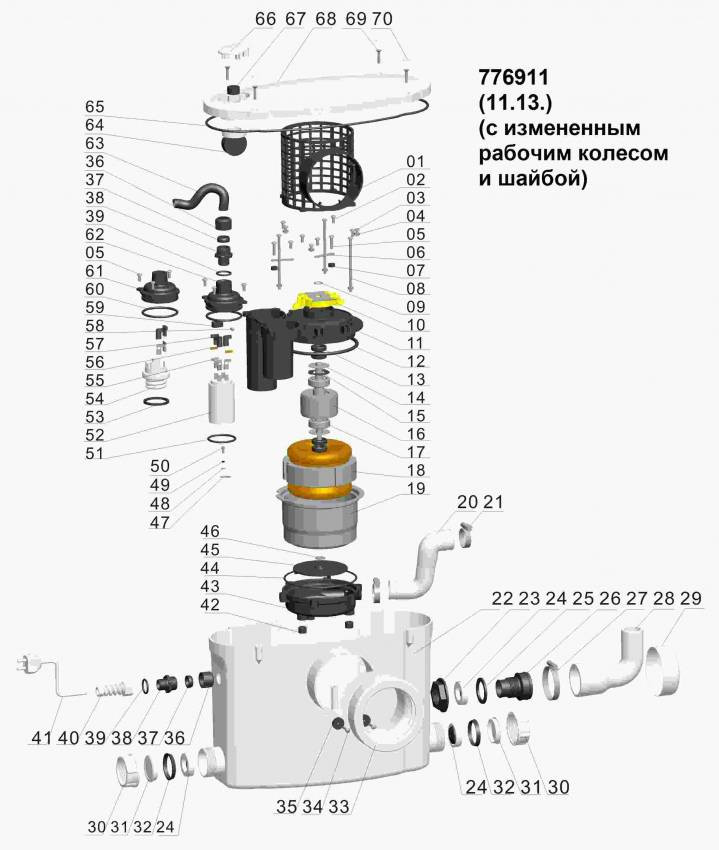 Станція каналізаційна 0.37кВт Hmax 6.5м Qmax 80л/хв LEO (776911)-776911