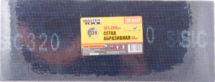 Сітка абразивна MASTERTOOL зерно 320 107х280 мм 10 шт 08-0432-08-0432