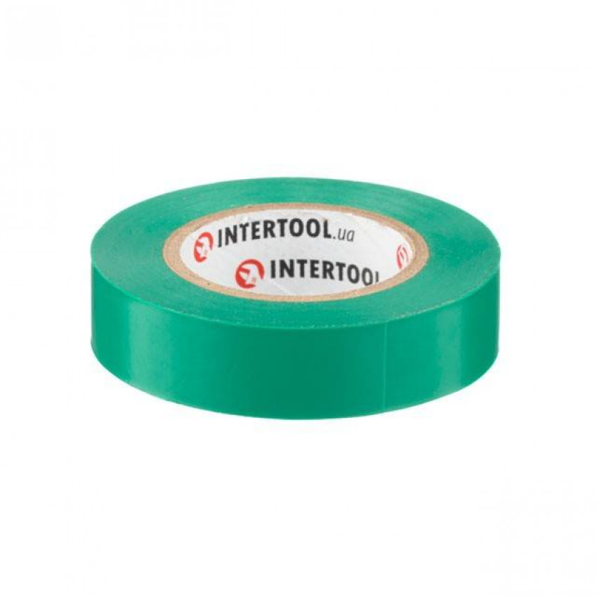 Стрічка ізоляційна, 17 мм * 15 м * 0.15 мм, зелена INTERTOOL IT-0041-IT-0041