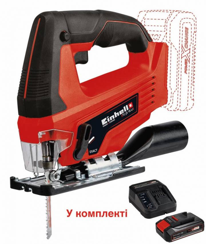 Акумуляторний Лобзик Einhell TC-JS 18 Li Kit 2,5 Ah (20121443)-