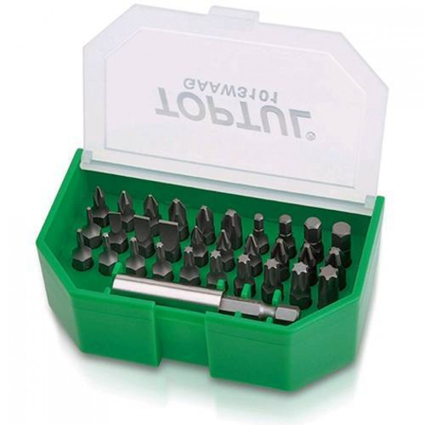 Набір біт 1/4" SL;PH;PZ;TORX;HEX магнітний тримач 31од. TOPTUL GAAW3101-GAAW3101