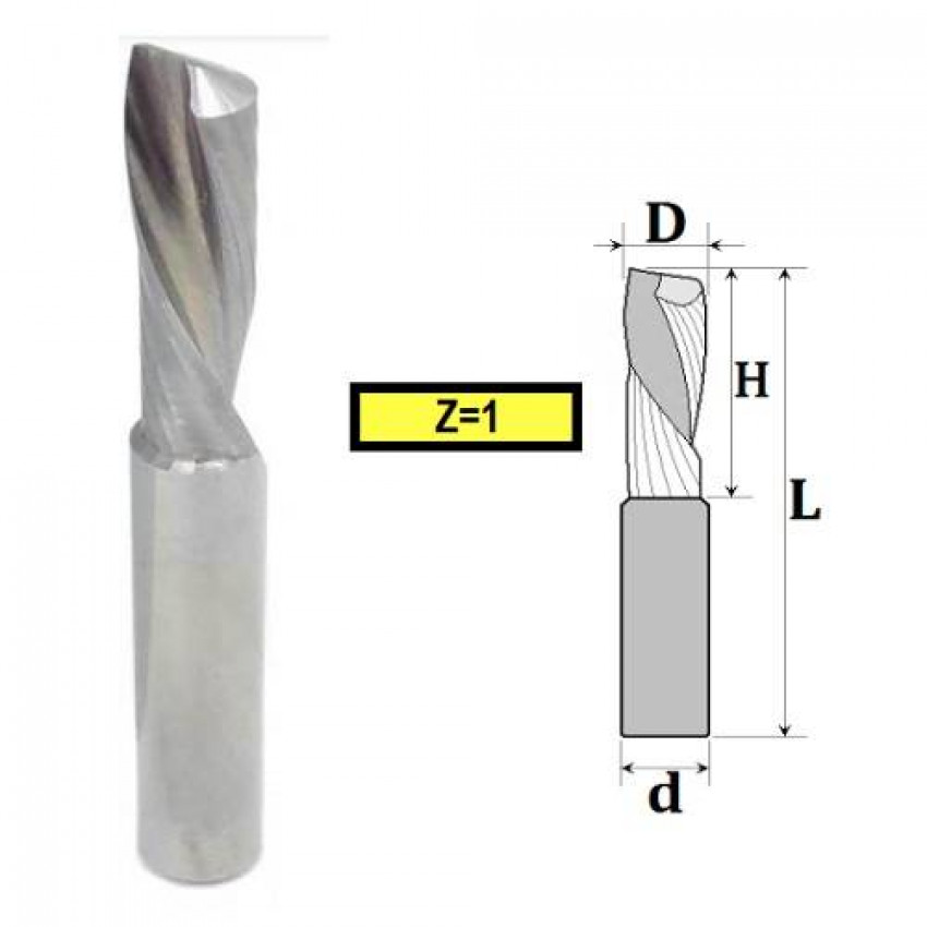 Фреза Пазова однозуба z1, D2, H7, d3.175, L36 31-645-020-31-645-020