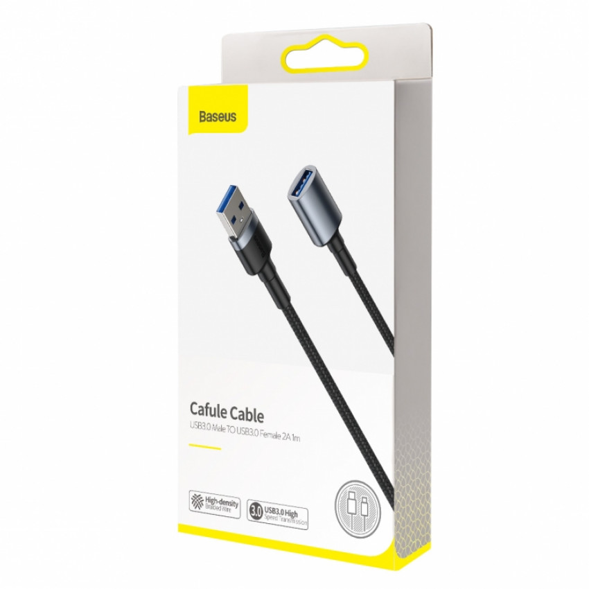 Кабель Baseus Cafule USB 3.0 Male to USB 3.0 Female 2A 1M Сірий (CADKLF-B0G)-