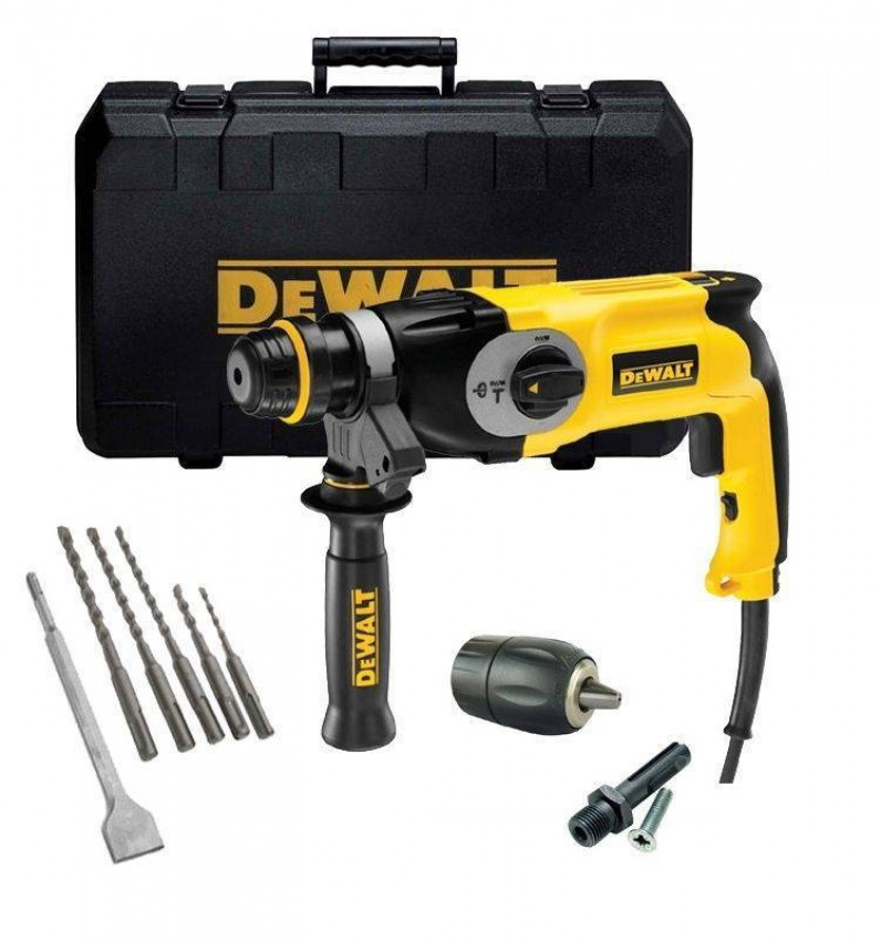 Перфоратор DeWalt, SDS-Plus, 800 Вт, 3,4 Дж, 3-режимний, 2,6 кг, валіза.-D25123K