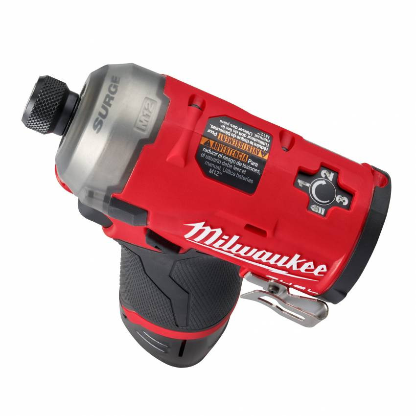 Гвинтоверт акумуляторний 1/4" HEX MILWAUKEE, M12 FQID-202X, 50Нм (зарядний пристрій, 2 акум.Х 2Ач, HDкейс)-4933464973