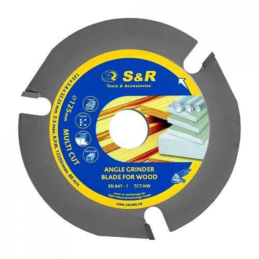 Диск пиляльний S&R MULTI CUT 125х22,2х3,8 мм-243003125