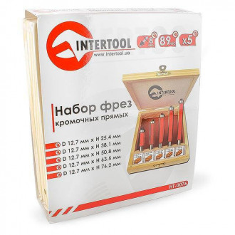 Набір фрез кромкових прямих, 5 шт INTERTOOL HT-0076-[articul]