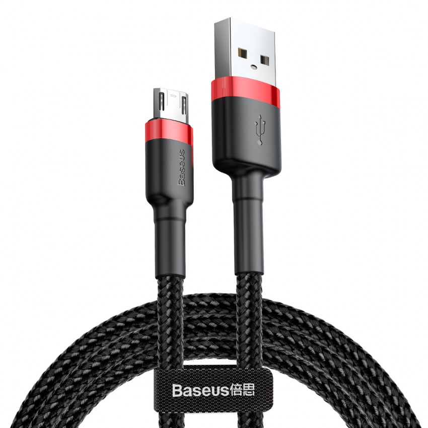 Кабель Baseus Cafule microUSB 1.5A 2M Чорний/Червоний (CAMKLF-C91)-