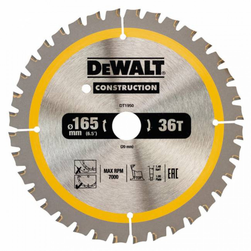 Диск пильний CONSTRUCTION DeWALT DT1950-DT1950