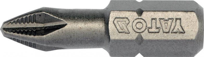 Викрутка насадка YATO РH2 х 1/4", l = 25 мм, 10 шт. [25/200]-YT-04752