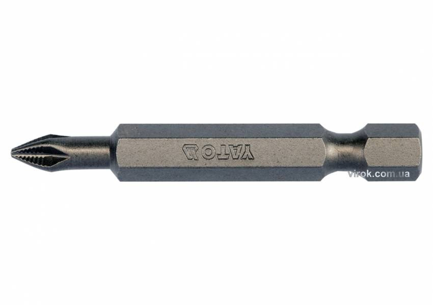 Насадка викрутка YATO PН1 x 50 мм, HEX-1/4"; паків. 10 шт.-YT-04772