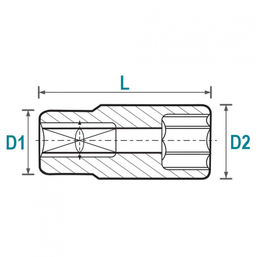 Насадка шестигранна довга 1/4" 10мм CrV Ultra (6062102)-6062102