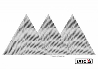 Сітка абразивна тверда трикутна на липучці до шліфмашини YATO G180 280 мм 3 шт-[articul]