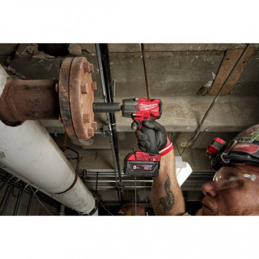 Гайкокрут акумуляторний 1/2" MILWAUKEE, M18 FMTIW2F12-502X, 881Нм ( зар.пристрій, 2акум.Х5Ач, HDкейс)-4933478450