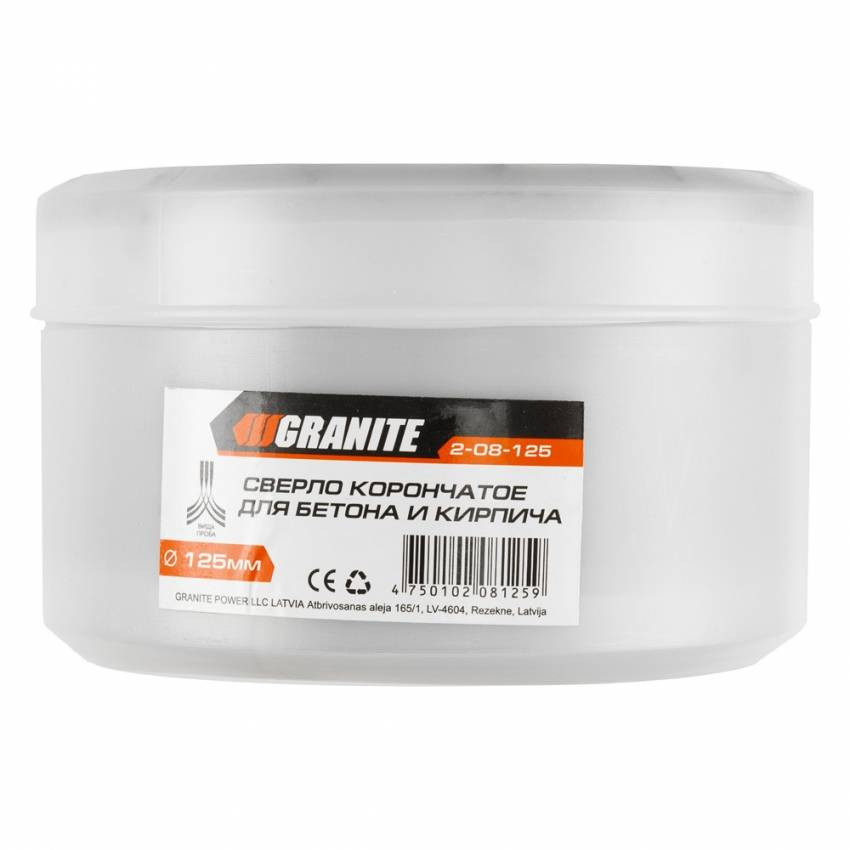 GRANITE Свердло корончате для бетону 125 мм 13 зубців GRANITE, Арт.: 2-08-125-2-08-125