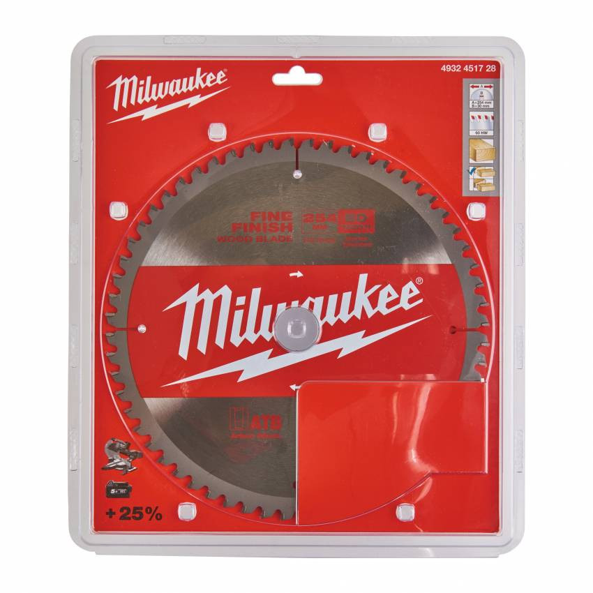 Диск пильний MILWAUKEE, Ø254x30мм, 60 зуб.-4932471320