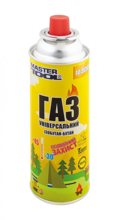 Газ бутан MASTERTOOL "УНІВЕРСАЛЬНИЙ" 220 г 14-5050 14-5051-14-5050