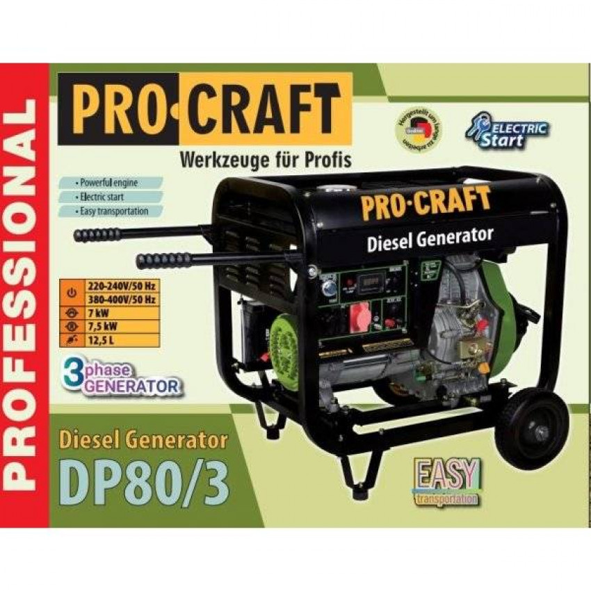 Генератор дизельний Procraft DP80/3-DP80_3