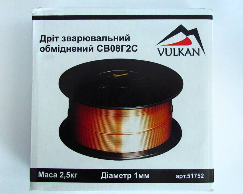 Дріт зварюв. обмід. 1,0мм/2,5кг (катушка-пластік) СВ08Г2С-ER70S-6 1,0mm*2,5kg/spool