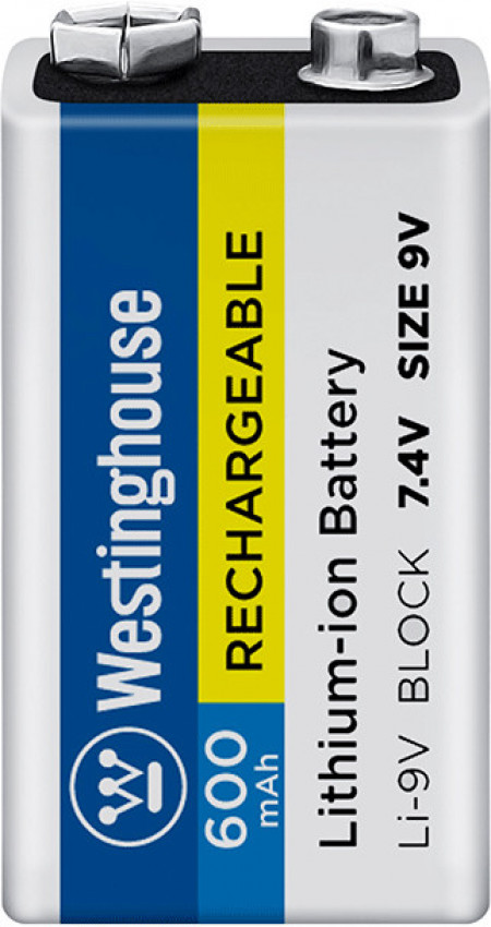 Акумулятор літій-іонний Westinghouse Li-ion  Крона 9V, 600mAh, 1шт-Li-9V600