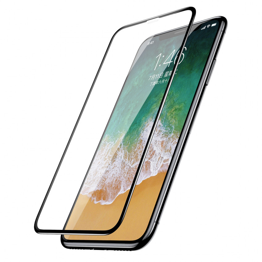 Захисне скло Baseus для iPhone X, iPhone Xs, iPhone 11 Pro, 0.2mm, Чорний (SGAPIPHX-TN01)-