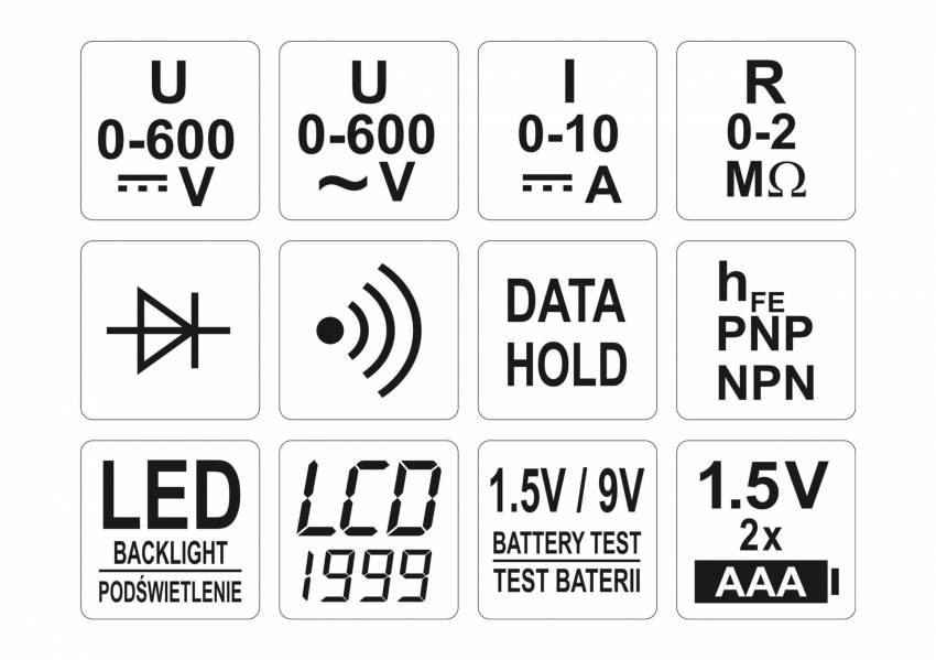 Мультиметр цифровий YATO-YT-73081