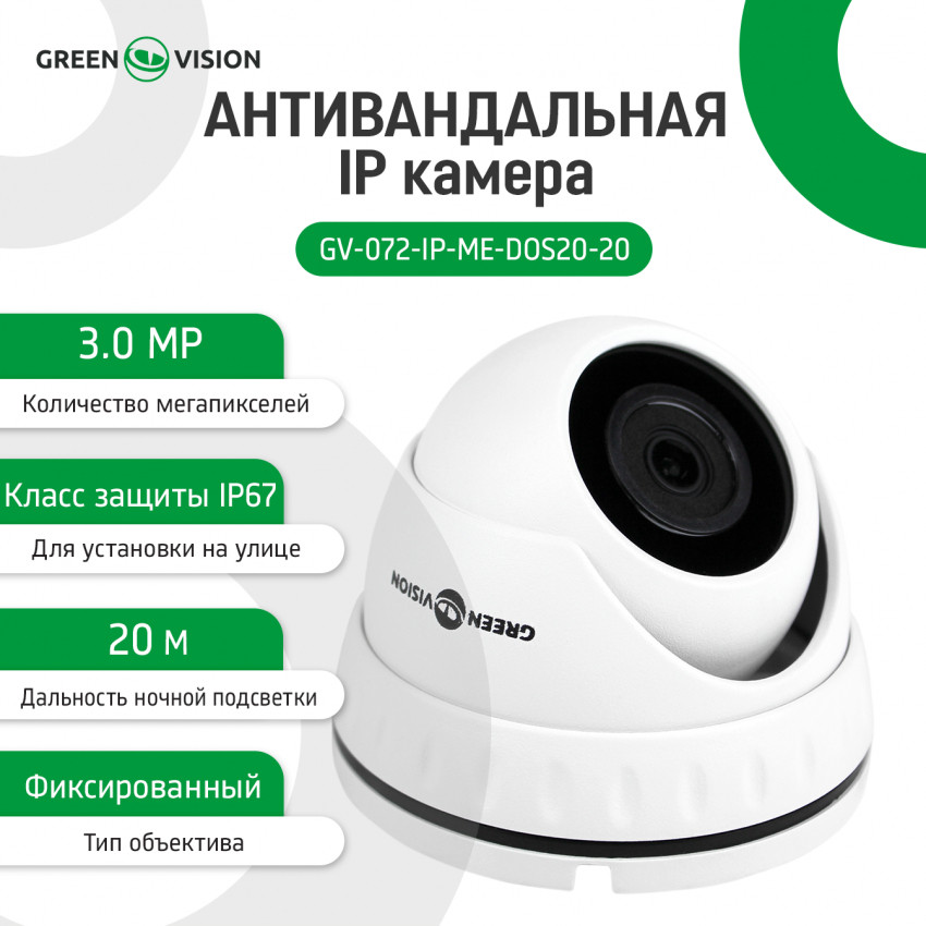 Антивандальна IP камера GV-072-IP-ME-DOS20-20 ЗMP-