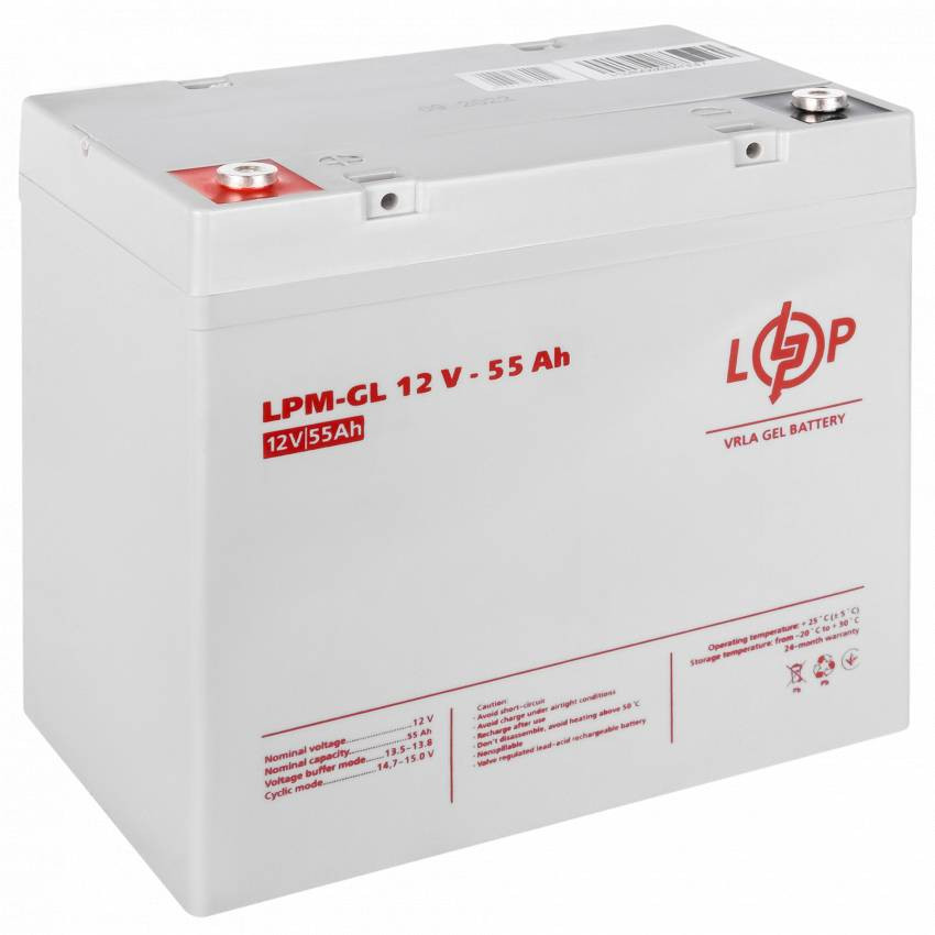 Аккумулятор гелевий LPM-GL 12V - 55 Ah-LP15266