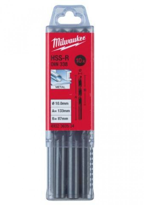 Свердло по металу HSS-R MILWAUKEE DIN338, Ø7,5мм, (10шт)-4932363509