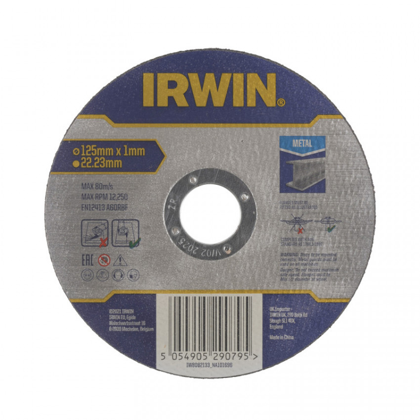 Диск обрізний Irwin Pro діаметр 125 мм. Толщина 1мм. Для металла.-IW8082133