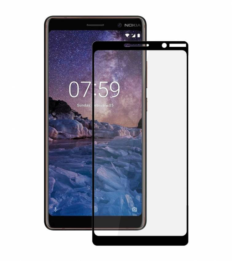 Захисне скло Full screen PowerPlant для Nokia 7 Plus, Black-GL605231