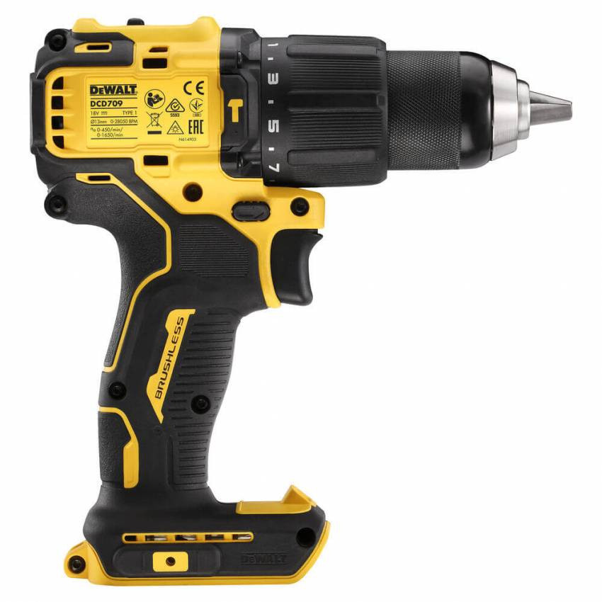 Дриль-шуруповерт акумуляторний безщітковий ударний DeWALT DCD709N-DCD709N