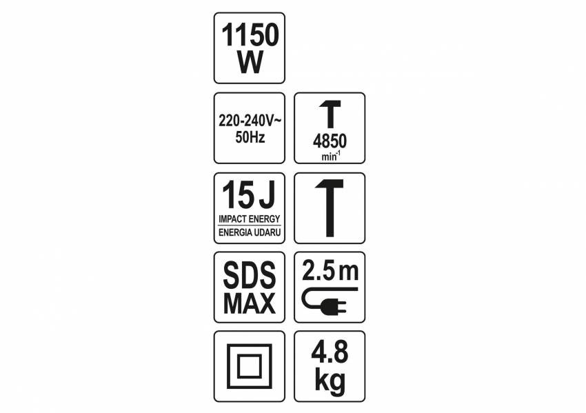 Відбійний молоток мережевий SDS-Max YATO 1150 Вт-YT-82133