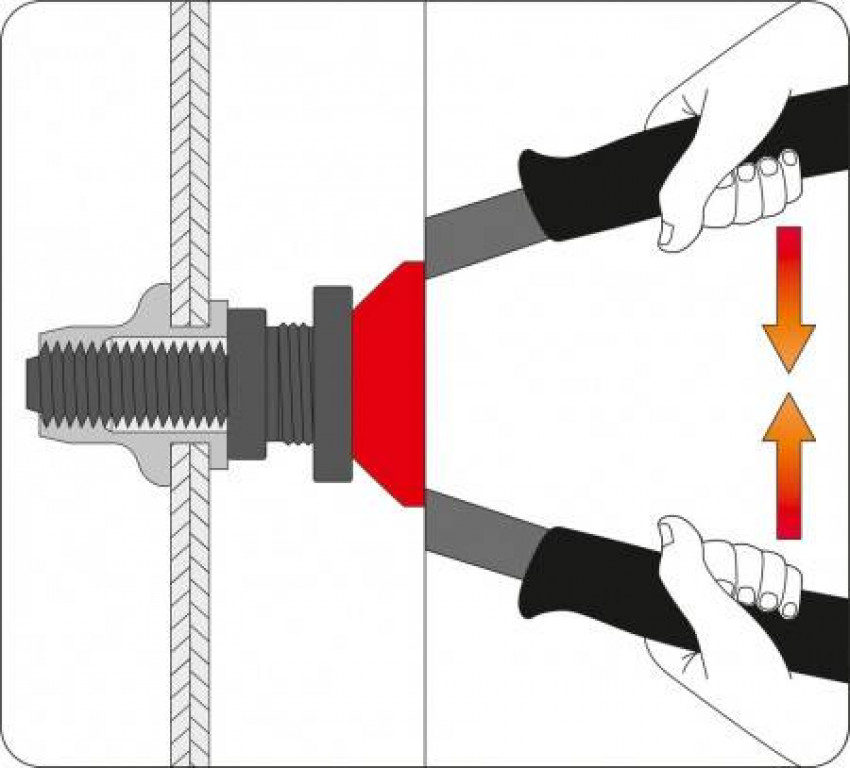 Заклепочник YATO для нітогайок М3; М4; М5; М6; l=200 мм-YT-36140