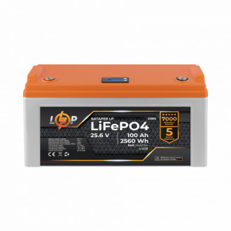 Акумулятор LP LiFePO4 25,6V - 100 Ah (2560Wh) (BMS 150A/75А) пластик-[articul]